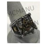 New Stainless Steel Mason ring size 9
