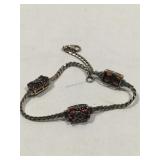 Sterling Silver bracelet with garnets and