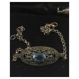 Sterling Silver bracelet with Blue Topaz -
