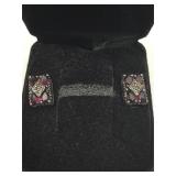 Sterling Silver earrings with garnets and