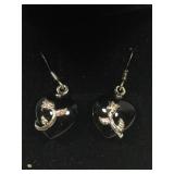 Sterling Silver earrings with Flower motif and