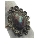 Sterling Silver NA ring with raw Opal stone -