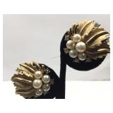 Pair of Trifari designer costume earrings