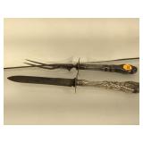 Vintage Sterling Weighted wrapped carving set