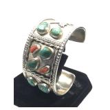 Sterling Silver NA cuff bracelet with turquoise