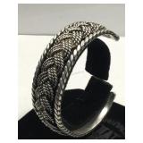Sterling Silver Mexico cuff bracelet - 60g