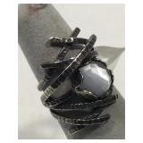 Sterling Silver ring with iridescent stone - size