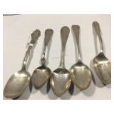 Sterling Silver spoons - some monogrammed - 85g