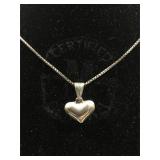 Sterling Silver necklace with heart pendant - 18