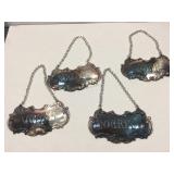 Set of Gotham Silverplated Liqour Bottle tags -