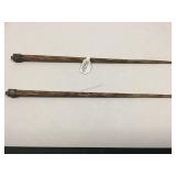 Pair of wood chopsticks with Sterling ends - one