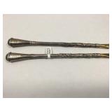 Pair of Sterling Silver Tipped Tea straws -