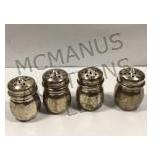 2 pairs of Sterling Silver salt & pepper shakers