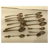 Lot of souvenir spoons - some Silver