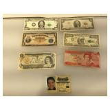 Lot of assorted fantasy notes, Elvis prop ID and