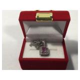 14K White Gold pendant on 18K White Gold chain -