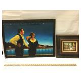 Pair of framed paintings on canvas and board