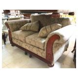 Floral print couch w/cushions, approx 70 inches