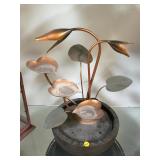 Metal fountain w/power cords, approx 20x12 inches