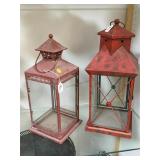 Pair of metal hangin candle lamp, approx 21x9x9
