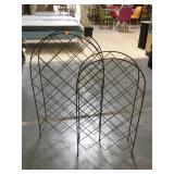 Pair of metal wine racks, approx 36 inches tall