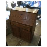 Vintage Wooden secretary desk w/metal hardware,