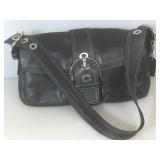 Coach Black Signature Clip Hobo Bag with Dust
