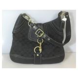 Coach Black Signature Print and leather clasp