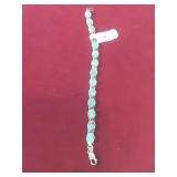 925 Silver Turquoise cabochon bracelet 7in.