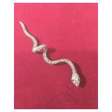 925 Sterling, marcasite, garnet serpent pendant.