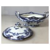 Staffordshire Burslem Iris flow blue rd serving