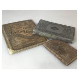 3 antique books, smallest 1859, others 1890s