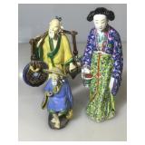 3 oriental figures, ca 1920, Chinese immortal,