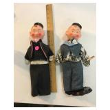 2 vintage German character dolls, bellhops,