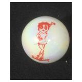 25 MM marble, white, displaying Betty Boop