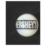 25 MM marble, white, displaying Hershey