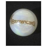 25 MM marble, white, displaying Browning