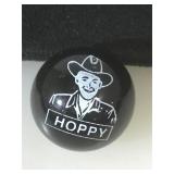 25 MM marble, black, displaying Hoppy (Hop-Along
