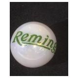 25 MM marble, white, displaying Remington