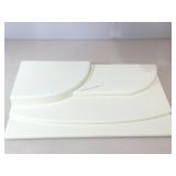 Box of 4 Multilevel cream colored display stands.