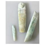 Carved 5.5 inches soap stone sarcophagus with a