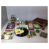 Lot of assorted items including toys, teapot, a