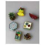 Lot of 7 miniature, cute enameled pill boxes 1