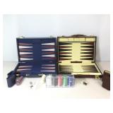 Lot incl. poker chips and game board cases