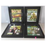 Lot of 4 High Times magazine cover, mounted in