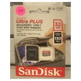 SanDisk Ultra Plus micro SDHC Card w/adapter, 32