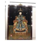 Vintage Chinese reverse painting on glass of