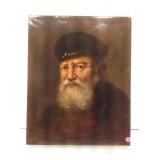 Fr. Schoorman painting on canvas, Ship Captain,