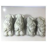 Lot of 4 decorative hollow composite lions