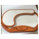 Wooden Two tiered felted jewelry display. Approx